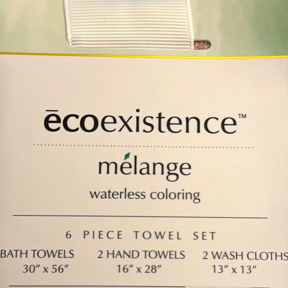 6pc Ecoexistence Mélange Bath Towel Set - Waterless Coloring  - Pink/White - Picture 6 of 9